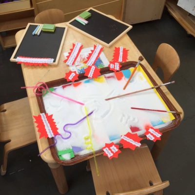 Fine Motor Skills - salt and chalk